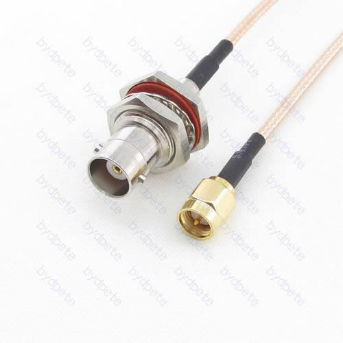BNC female Bulkhead to SMA male plug RG-316 RG316 cable coaxial pigtail coax kable 50ohm BYDC065BNC316L1 BNC-SMA