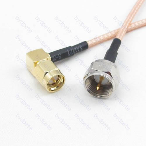 F male to SMA male plug Right Angle RG-316 RG316 cable coaxial pigtail coax kable 50ohm BYDC141F316R2 F-SMA