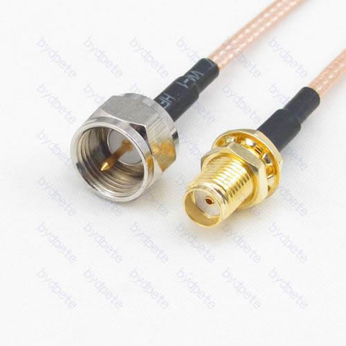 F male to SMA female jack RG-316 RG316 cable coaxial pigtail coax kable 50ohm BYDC142F316 F-SMA