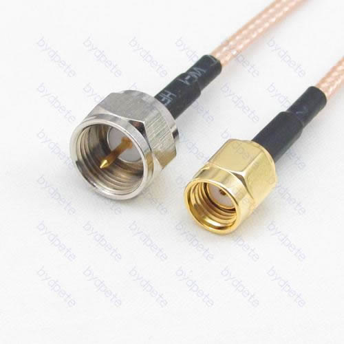 F male to RP-SMA male Reverse Polarity RG-316 RG316 cable coaxial pigtail coax kable 50ohm BYDC143F316 F-SMA
