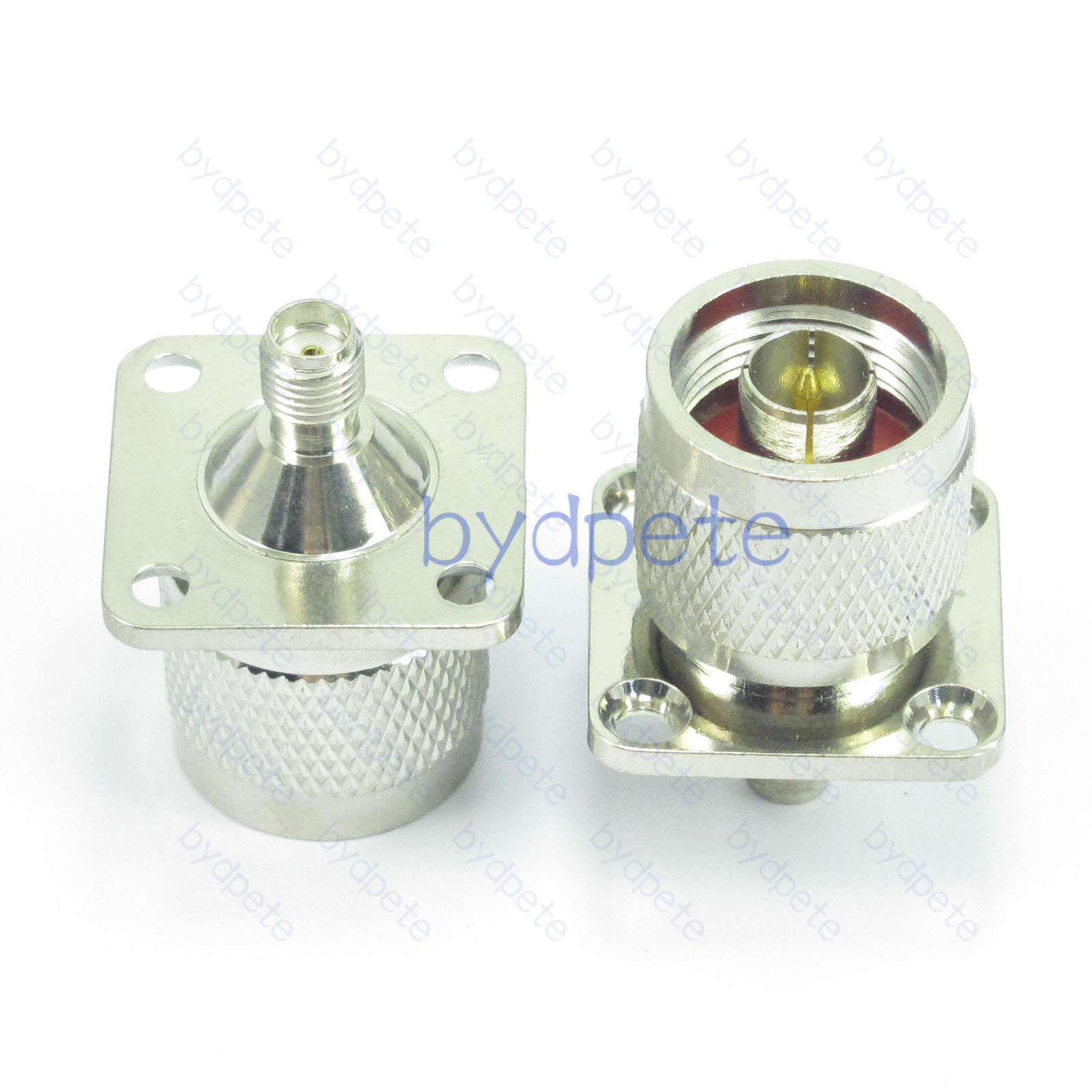 N Male Plug to SMA Female Jack 4 Hole Square Panel Straight RF Connector Adapter bydpete BYDB022NH4