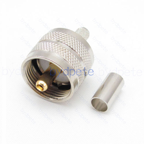 UHF Male PL 259 PL259 Connector crimp for RG58 RG142 RG400 cable 50 ohm Coax Coaxial bydpete
