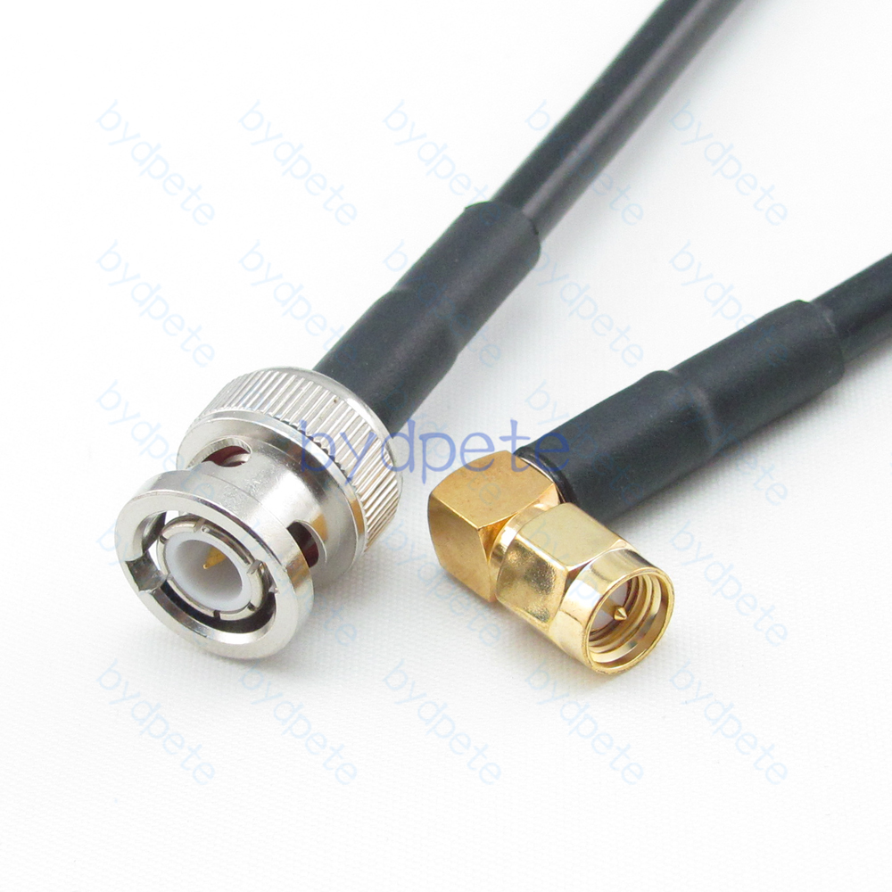 SMA Male Plug Right Angle to BNC Male RG58 RF Coaxial Cable Any inch Length lot bydpete BYDC061BNC58R2