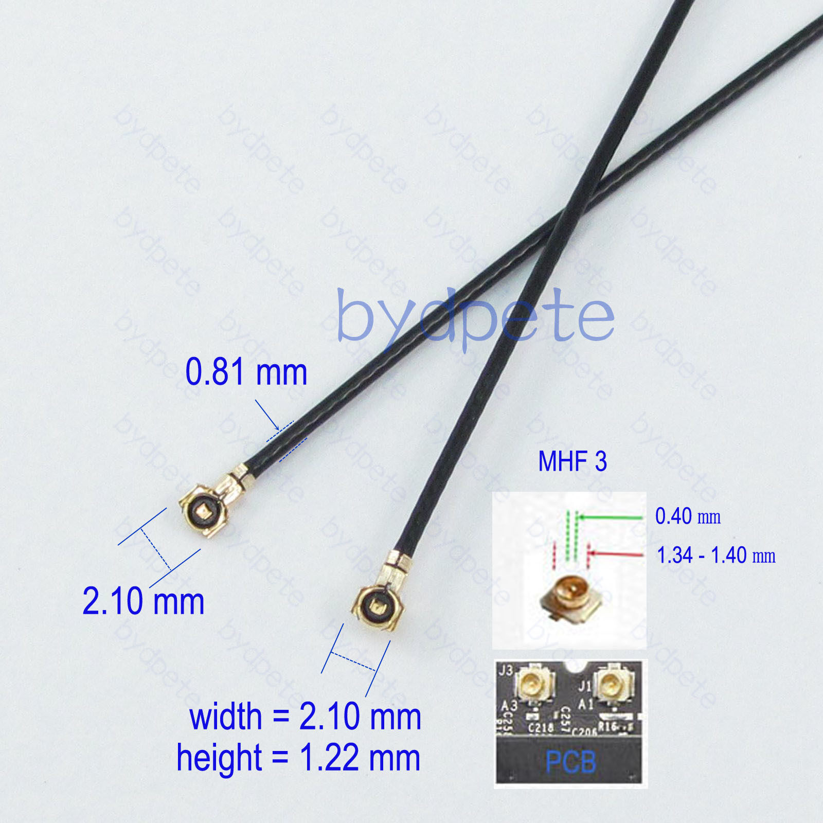 MHF3 to MHF 3 III IPX IPEX 0.81mm RF Pigtail Coax Jumper Antenna Cable