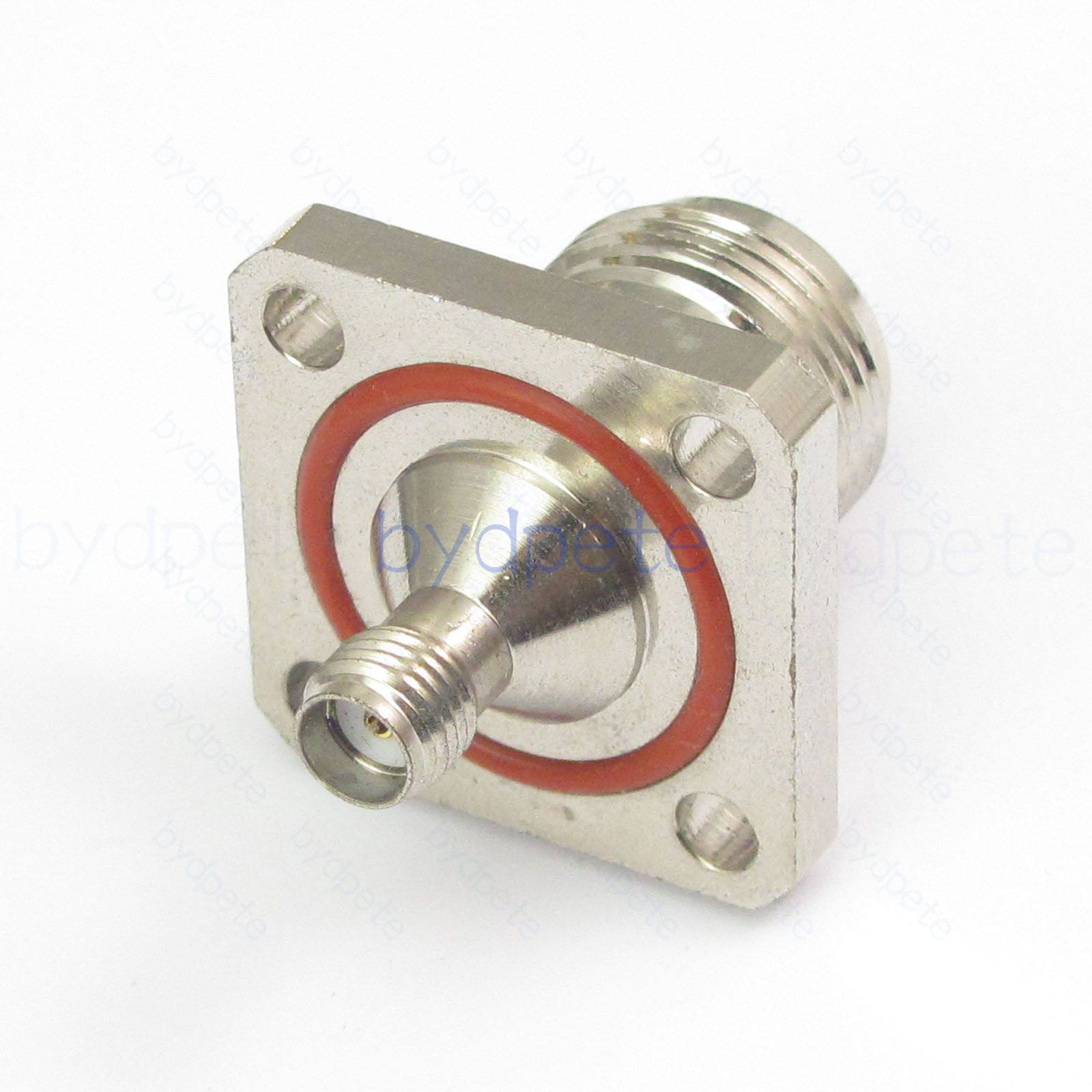 SMA Female Jack to N Type Female 4 Holes Square Panel Bulkhead Waterproof Jack Straight & RF Coaxial Connector and Adapter bydpete BYDB026NH4W