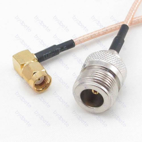 N female to RP-SMA male RA right angle 90 degree Reverse Polarity RG-316 RG316 cable coaxial pigtail coax kable 50ohms BYDC027N316R2 N-SMA