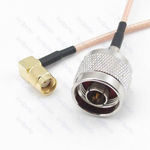 N-Type male to RP-SMA male RA right angle 90 degree Reverse Polarity RG-316 RG316 cable coaxial pigtail coax kable 50ohms BYDC023N316R2 N-SMA