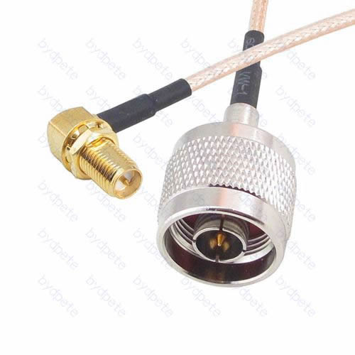 N-Type male to RP-SMA female RA right angle 90 degree Reverse Polarity RG-316 RG316 cable coaxial pigtail coax kable 50ohms BYDC024N316R2 N-SMA