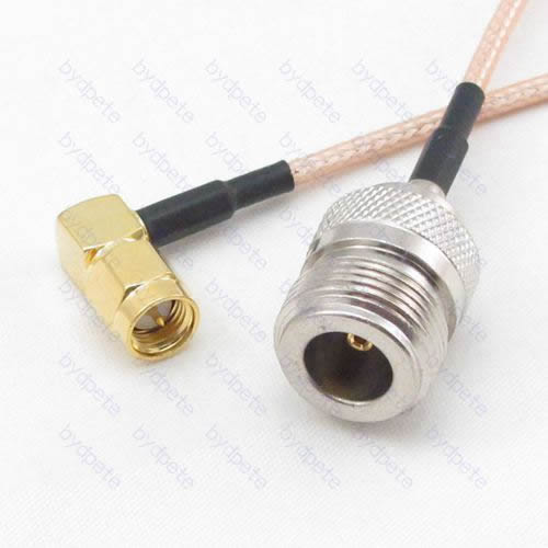 N female to SMA male plug RA right angle 90 degree RG-316 RG316 cable coaxial pigtail coax kable 50ohms BYDC025N316R2 N-SMA