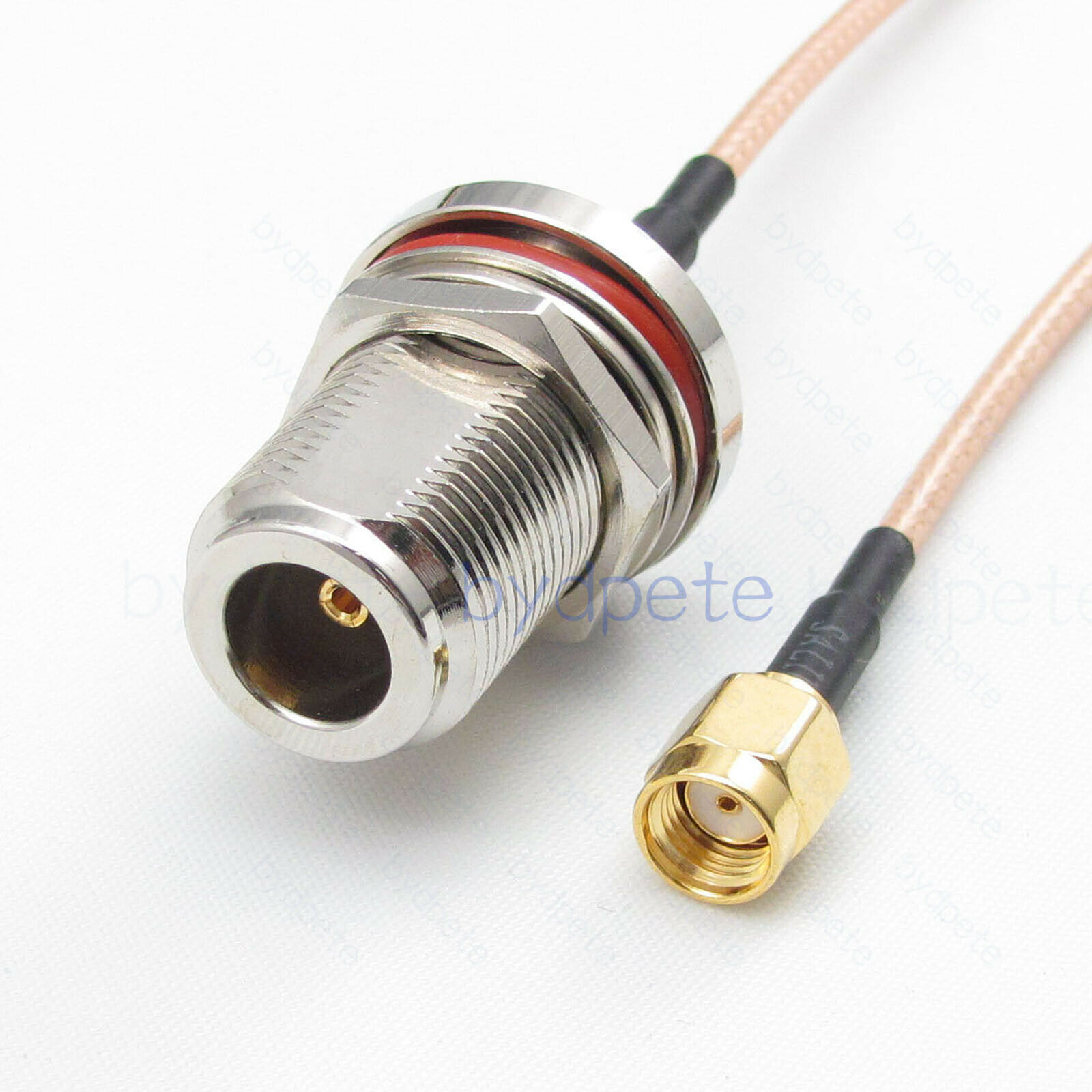 N female bulkhead waterproof H-cut to RP-SMA male Reverse Polarity RG-316 RG316 cable coaxial pigtail coax kable 50ohms BYDC027N316W1 N-SMA