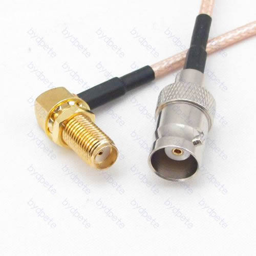 BNC female to SMA female jack Right Angle RG-316 RG316 cable coaxial pigtail coax kable 50ohm BYDC066BNC316SR BNC-SMA