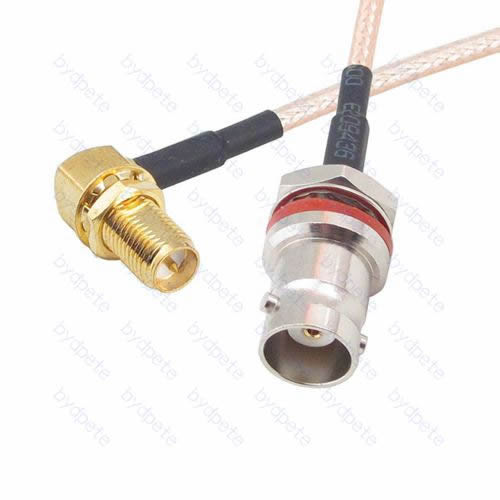 BNC female to RP-SMA female 90 degree Reverse Polarity RG-316 RG316 cable coaxial pigtail coax kable 50ohm BYDC068BNC316MR BNC-SMA