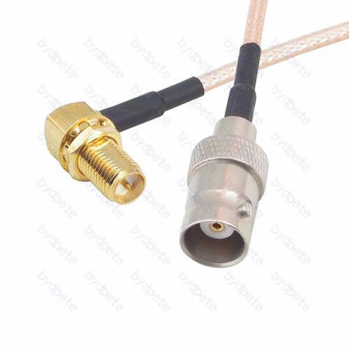 BNC female to RP-SMA female 90 degree Reverse Polarity RG-316 RG316 cable coaxial pigtail coax kable 50ohm BYDC068BNC316SR BNC-SMA