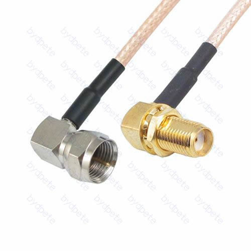 F male 90 Degree to SMA female jack Right Angle RG-316 RG316 cable coaxial pigtail coax kable 50ohm BYDC142F316RR F-SMA