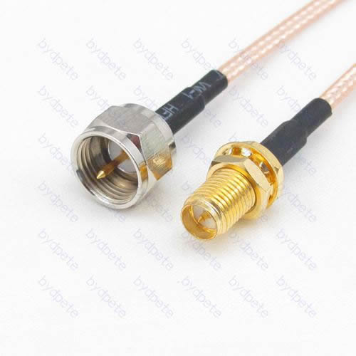 F male to RP-SMA female Reverse Polarity RG-316 RG316 cable coaxial pigtail coax kable 50ohm BYDC144F316 F-SMA