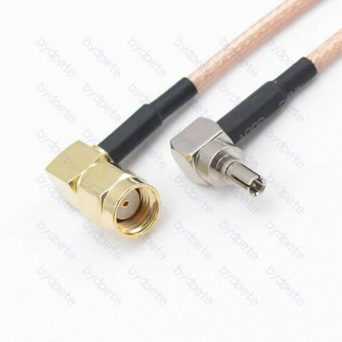 CRC9 male Right Angle to RP-SMA male 90 Degree Reverse Polarity RG-316 RG316 cable coaxial pigtail coax kable 50ohm BYDC173CRC9316R1 CRC9-SMA