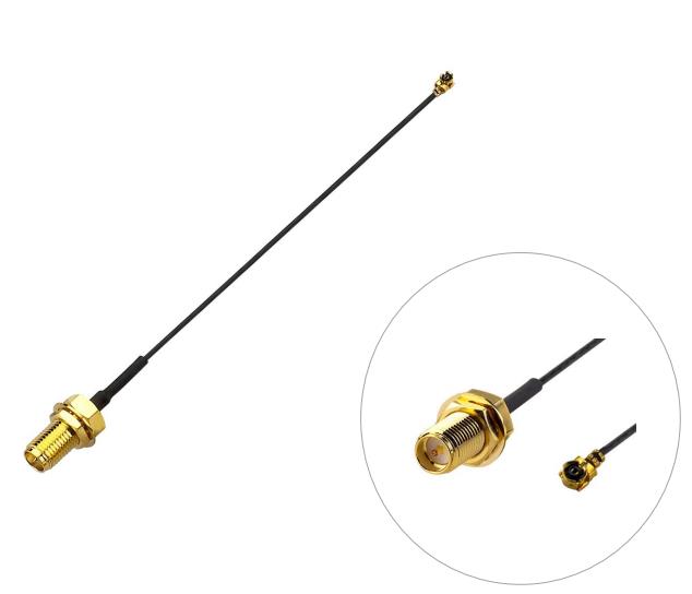 IPX IPEX UFL U.FL Plug to RP-SMA female bulkhead 1.13mm Pigtail cable Coaxial Koaxial Kable RF 50ohms bydpete