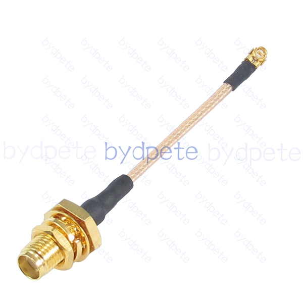 BPC2524UFL178B11 IPX UFL u.FL to SMA Female Bulkhead Waterproof HEX=10mm RF1.78 Coaxial Cable Koax Kable Micro Coax Pigtail Jumper