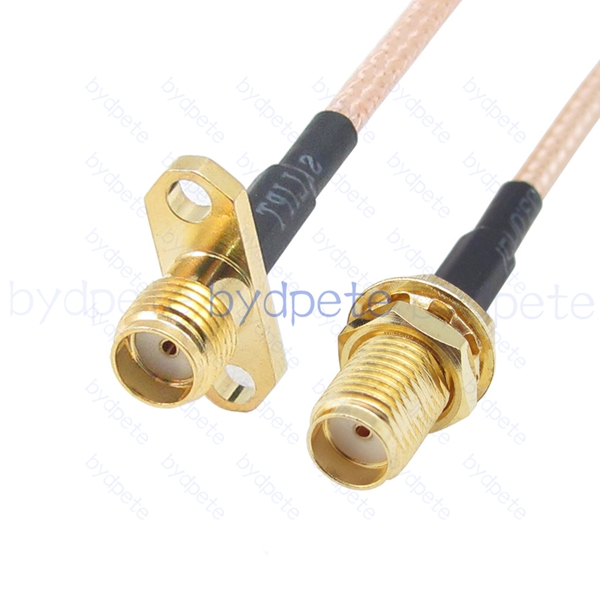 BPC002SMA316H2 SMA Female Jack to SMA Female 2holes panel Jack RG-316 Coaxial Cable SMA Cable RG316 Assembly Coax Pigtial Jumper Cables
