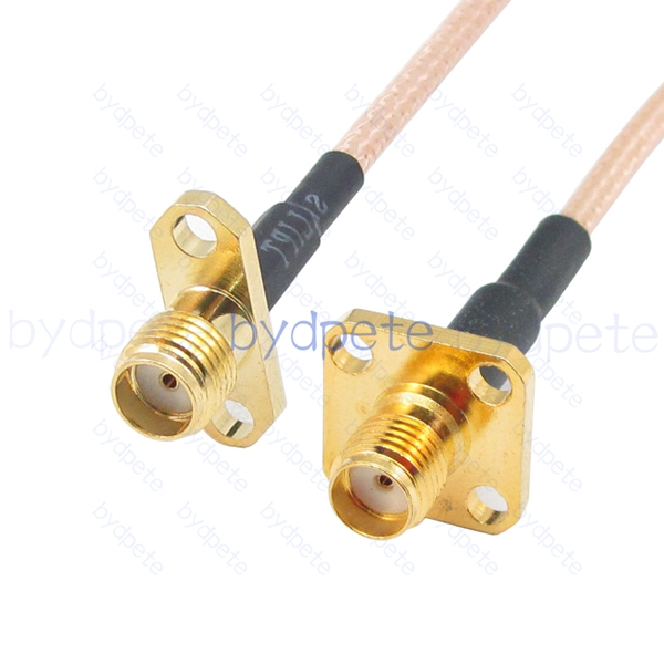 BPC002SMA316H2H4 SMA Female 2holes panel Jack to SMA Female 4holes panel Jack RG-316 Coaxial Cable SMA Cable RG316 Assembly Coax Pigtial Jumper Cables