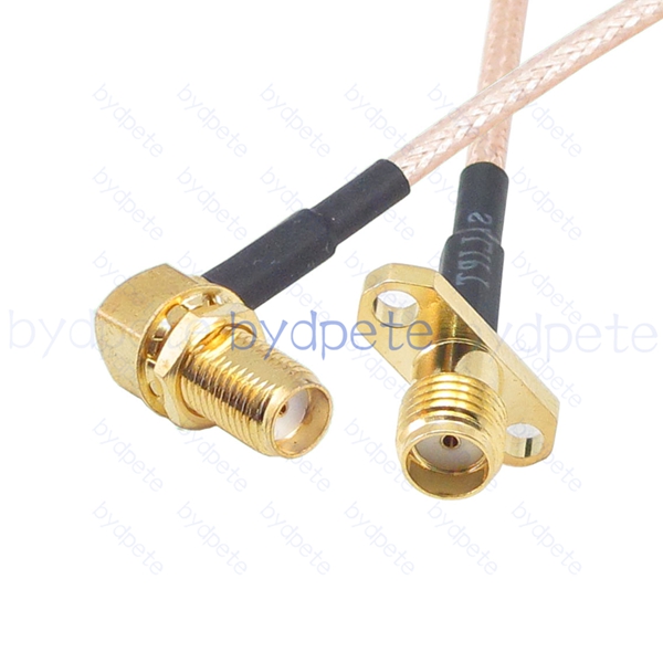 BPC002SMA316RH2 SMA Female Right Angle 90Degree Jack to SMA Female 2holes panel Jack RG-316 Coaxial Cable SMA Cable RG316 Assembly Coax Pigtial Jumper Cables