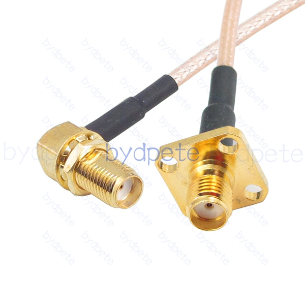 BPC002SMA316RH4 SMA Female Right Angle 90Degree Jack to SMA Female 4holes panel Jack RG-316 Coaxial Cable SMA Cable RG316 Assembly Coax Pigtial Jumper Cables
