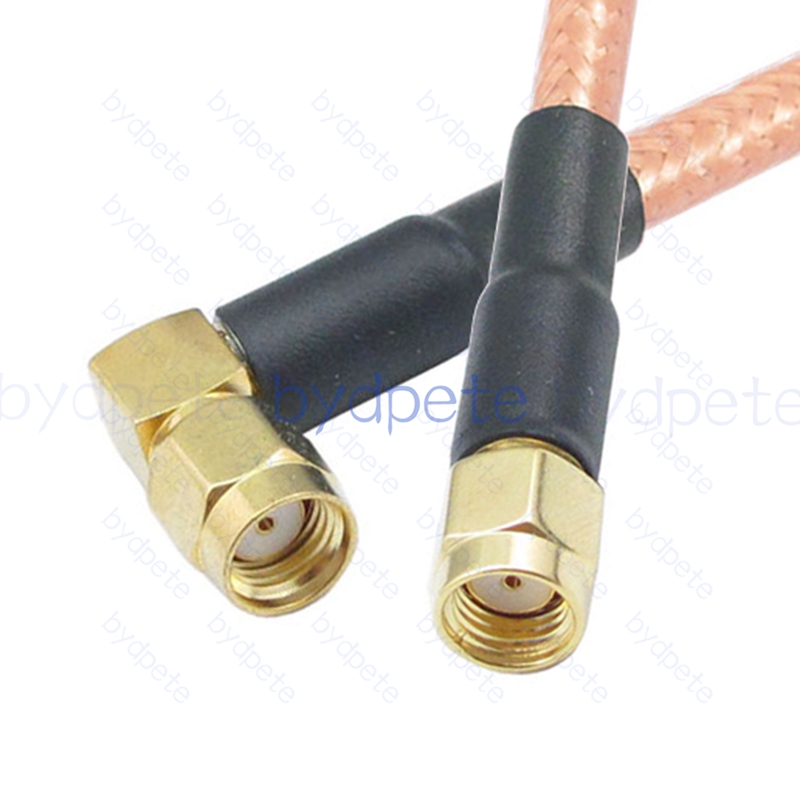 BPC003SMA142R RPSMA Male Right Angle 90Degree Reverse Polarity Plug to RPSMA Male Reverse Polarity RG-142 Coaxial Cable SMA Cable RG142 Assembly Coax Pigtial Jumper