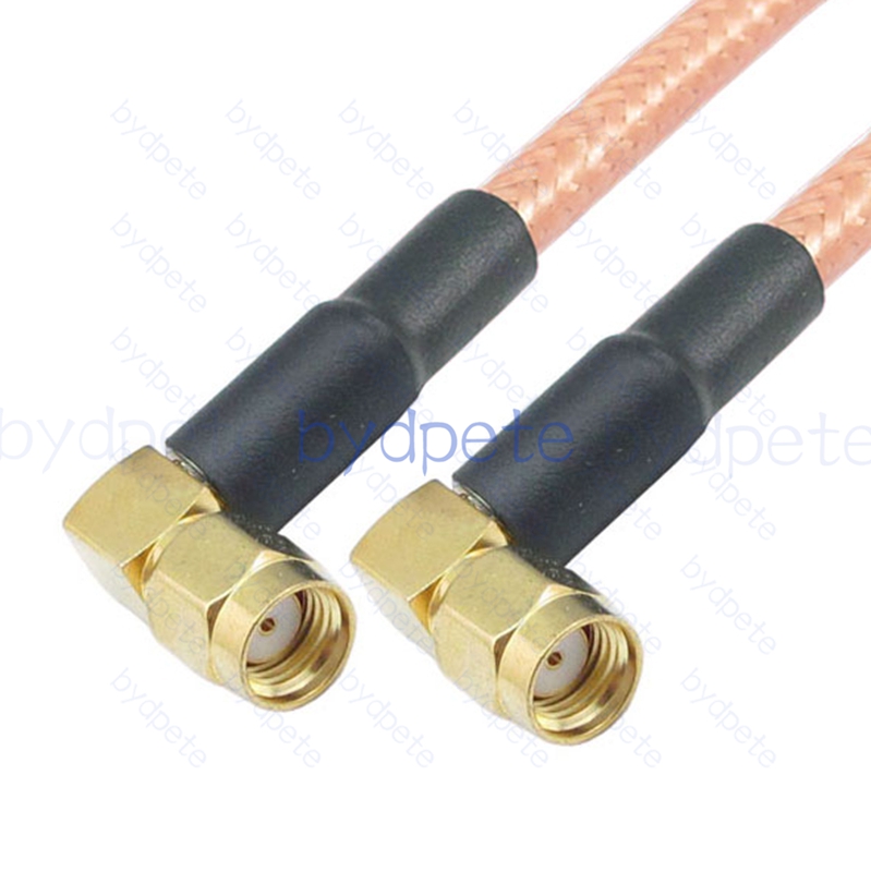 BPC003SMA142RR RPSMA Male Right Angle 90Degree Reverse Polarity Plug to RPSMA Male Right Angle 90Degree Reverse Polarity RG-142 Coaxial Cable SMA Cable RG142 Assembly Coax Pigtial Jumper
