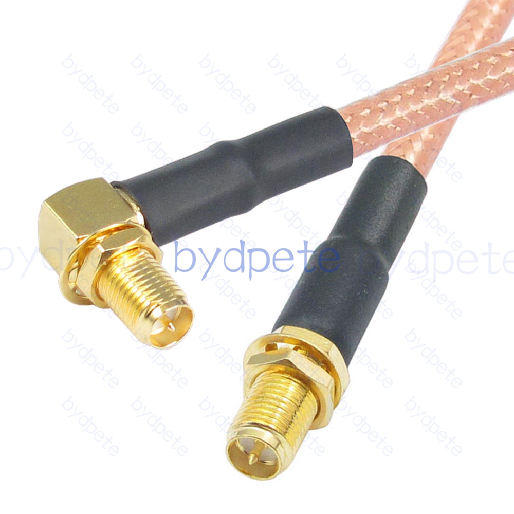 BPC004SMA142R RPSMA Female Right Angle 90Degree Jack to RPSMA Female Jack Double Reverse Polarity RG-142 Coaxial Cable SMA Cable RG142 Assembly Coax Pigtial Jumper
