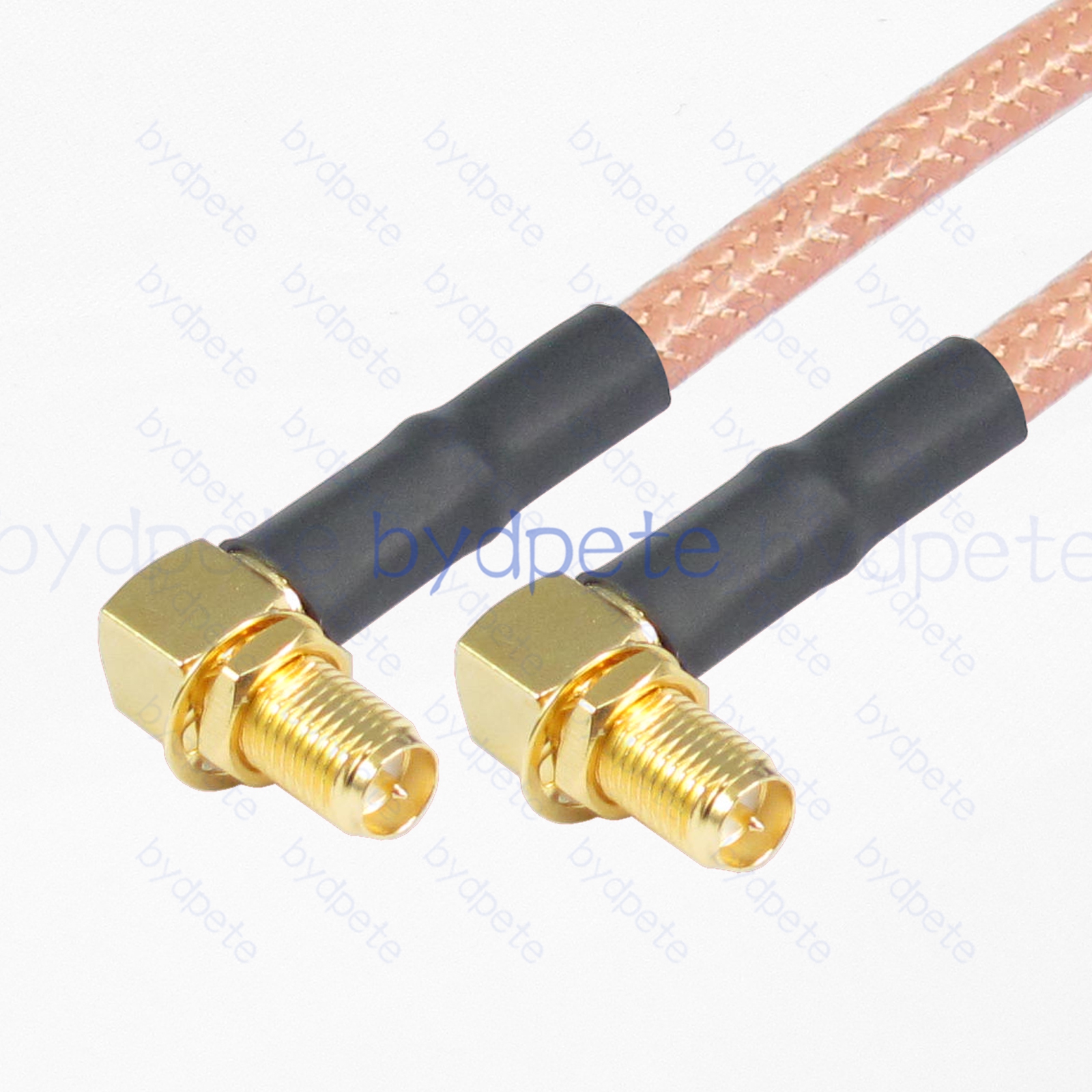 BPC004SMA142RR RPSMA Female Right Angle 90Degree Jack to RPSMA Female Right Angle 90Degree Jack Double Reverse Polarity RG-142 Coaxial Cable SMA Cable RG142 Assembly Coax Pigtial Jumper