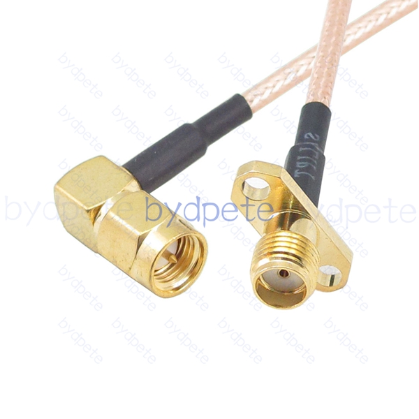 BPC005SMA316R1H2 SMA Male Right Angle 90Degree Plug to SMA Female 2holes panel jack RG-316 Coaxial Cable SMA Cable RG316 Assembly Coax Pigtial Jumper Cables