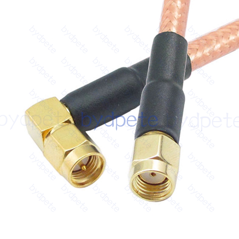 BPC006SMA142R1 SMA Male Right Angle 90Degree Plug to RPSMA Male Reverse Polarity RG-142 Coaxial Cable SMA Cable RG142 Assembly Coax Pigtial Jumper