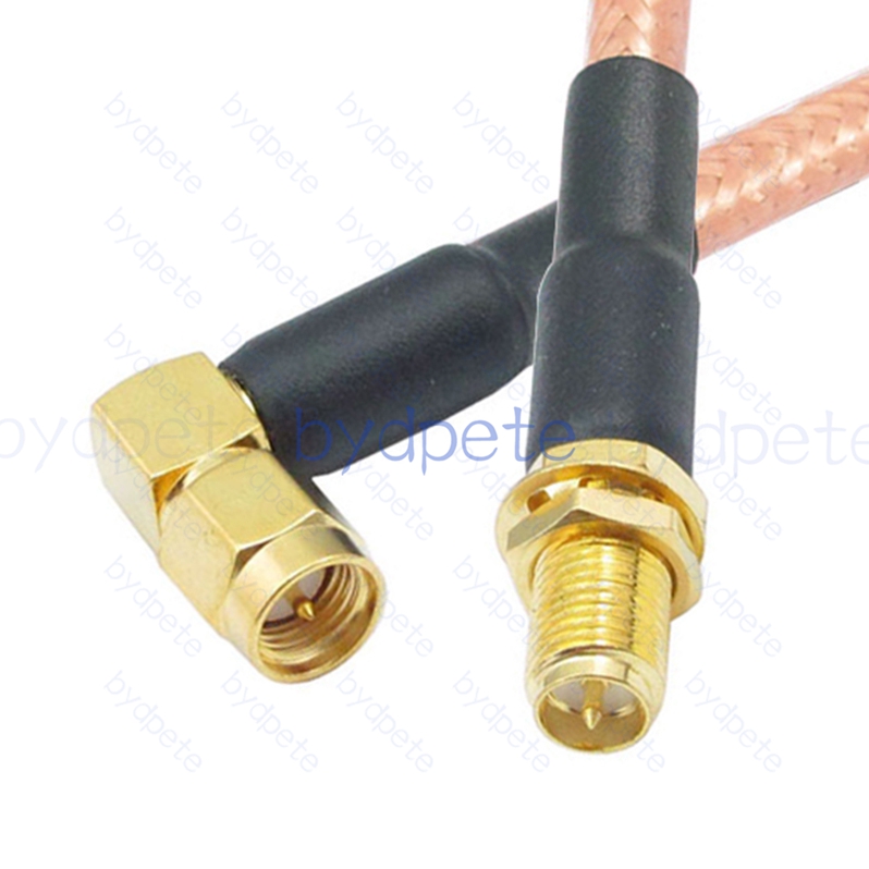 BPC007SMA142R1 SMA Male Right Angle 90Degree Plug to RPSMA Female Reverse Polarity Jack RG-142 Coaxial Cable SMA Cable RG142 Assembly Coax Pigtial Jumper