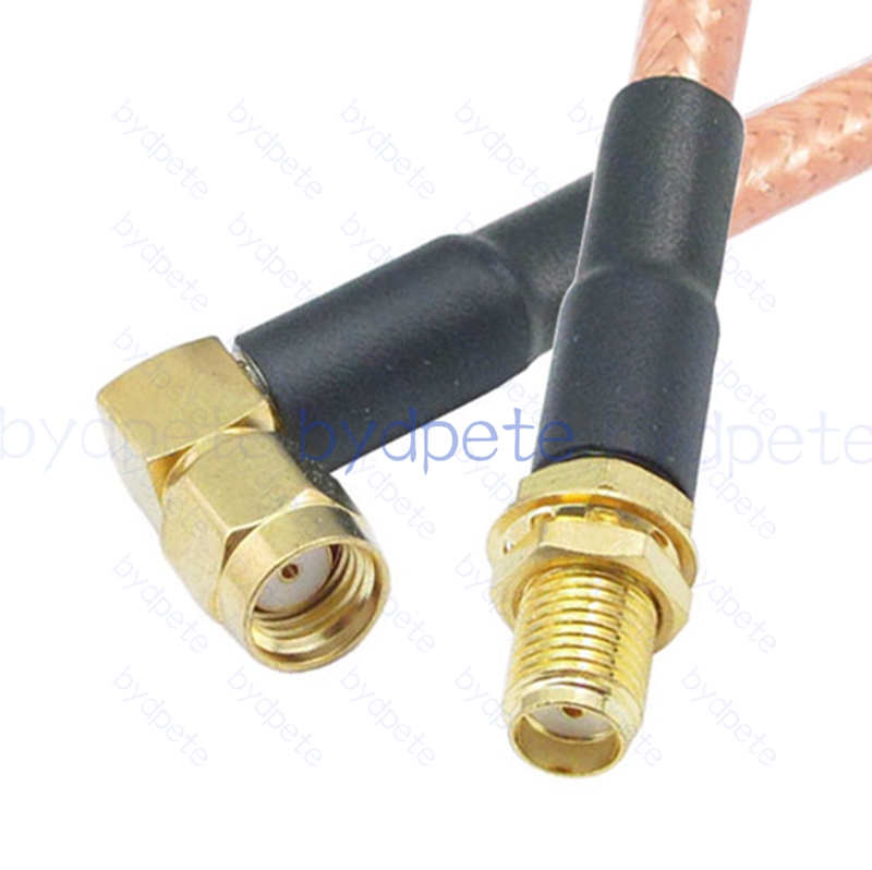 BPC008SMA142R2 SMA Female Jack to RPSMA Male Right Angle 90Degree Reverse Polarity Plug RG-142 Coaxial Cable SMA Cable RG142 Assembly Coax Pigtial Jumper
