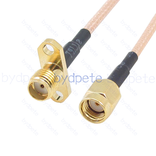 BPC008SMA316H2 RPSMA Male Reverse Polarity Plug to SMA Female 2holes panel jack RG-316 Coaxial Cable SMA Cable RG316 Assembly Coax Pigtial Jumper Cables
