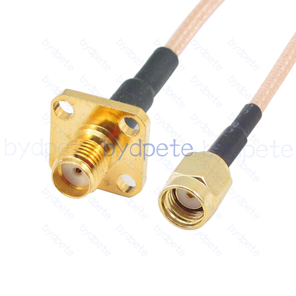 BPC008SMA316H4 RPSMA Male Reverse Polarity Plug to SMA Female 4holes panel jack RG-316 Coaxial Cable SMA Cable RG316 Assembly Coax Pigtial Jumper Cables