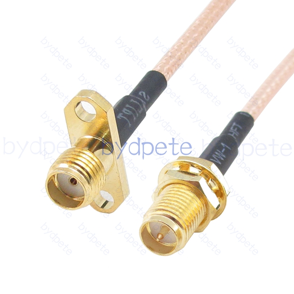 BPC009SMA316H2 SMA Female 2holes panel Jack to RPSMA Female Reverse Polarity Jack RG-316 Coaxial Cable SMA Cable RG316 Assembly Coax Pigtial Jumper Cables