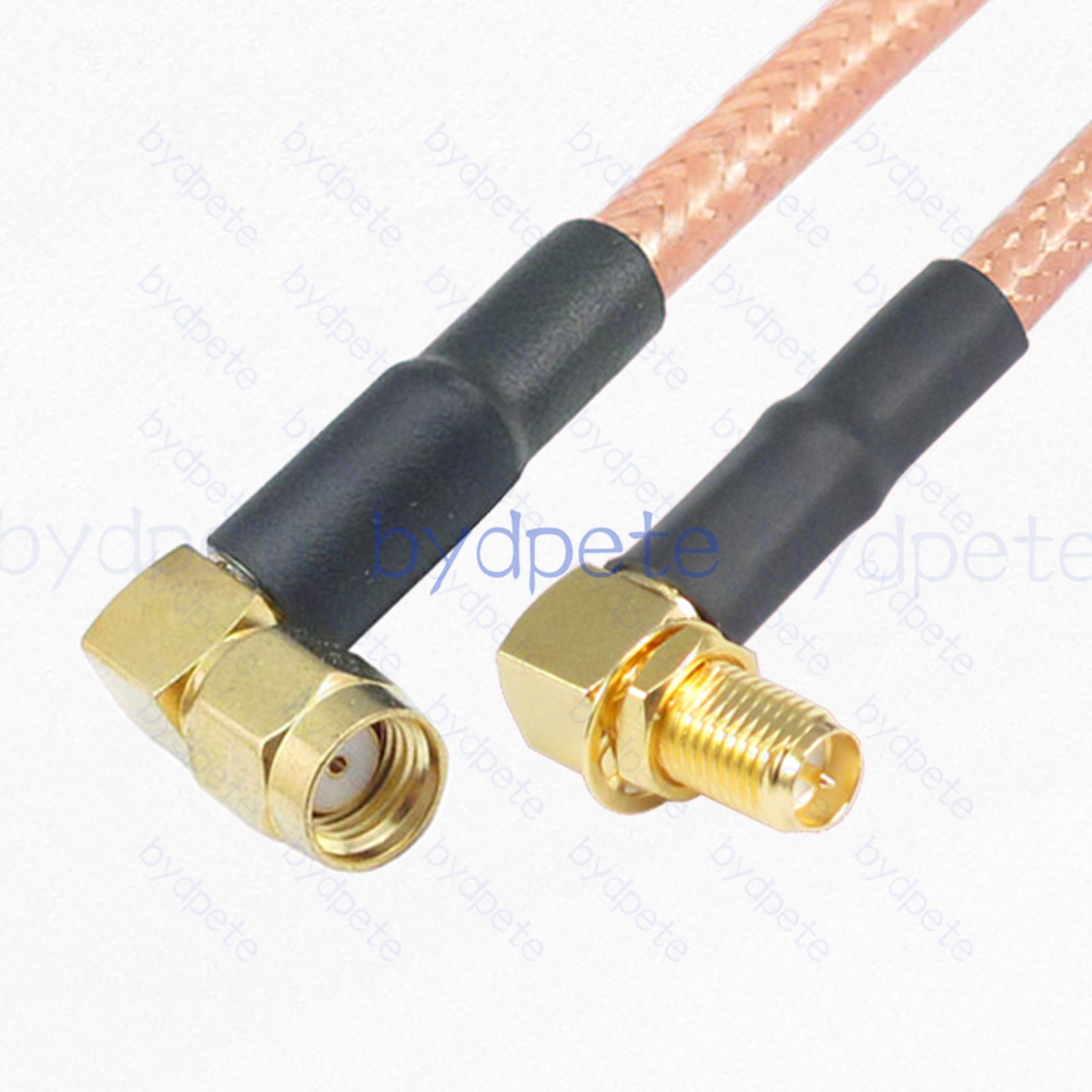 BPC010SMA142RR RPSMA Male Right Angle Reverse Polarity Plug to RPSMA Female Right Angle 90Degree Reverse Polarity Jack RG-142 Coaxial Cable SMA Cable RG142 Assembly Coax Pigtial Jumper