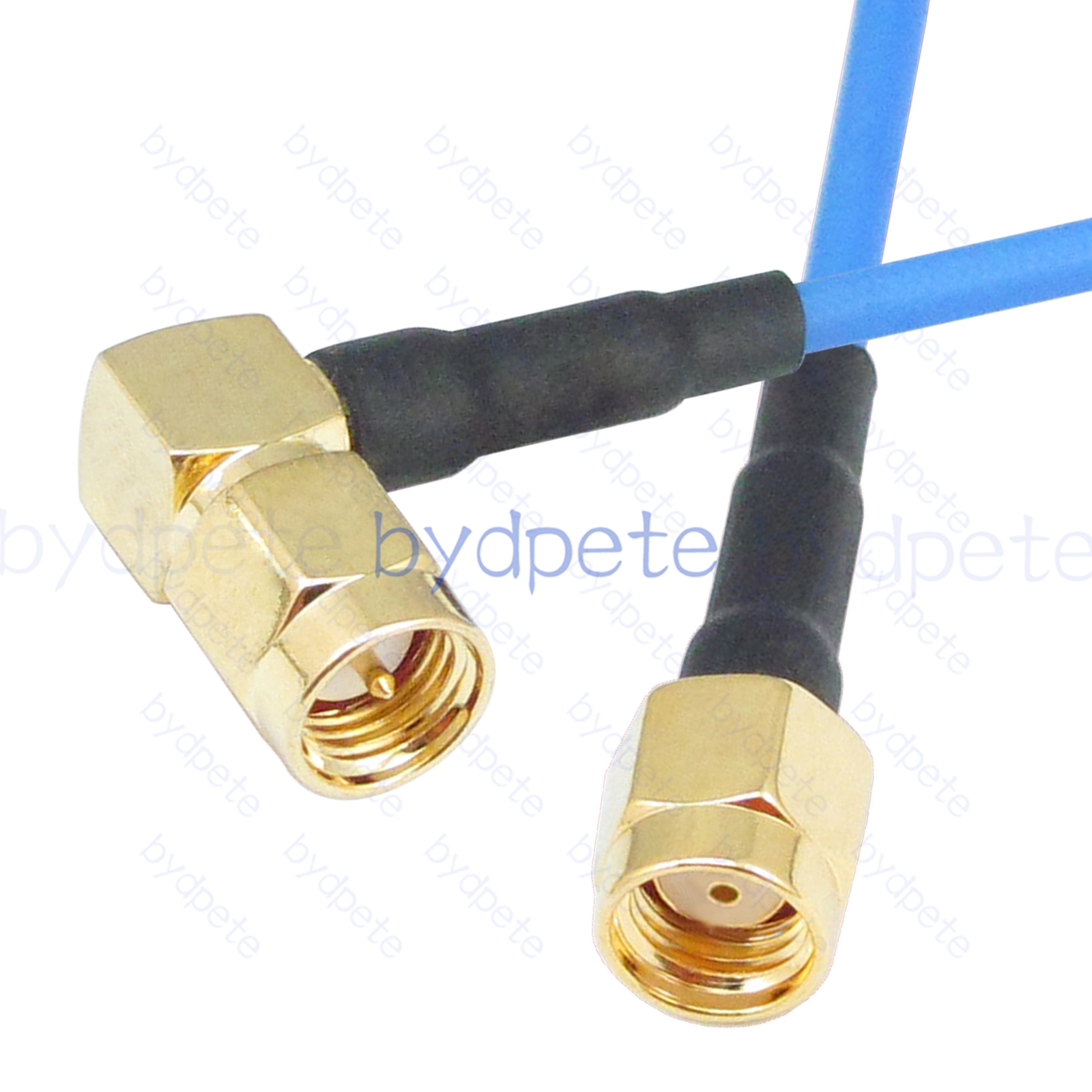 BPC016SMA405BR1 SMA Male Right Angle 90Degree Plug to RPSMA Male Reverse Polarity RG-405 Coaxial Cable SMA Cable RG405B Assembly Coax Semi Rigid Flexible Low Loss Cable