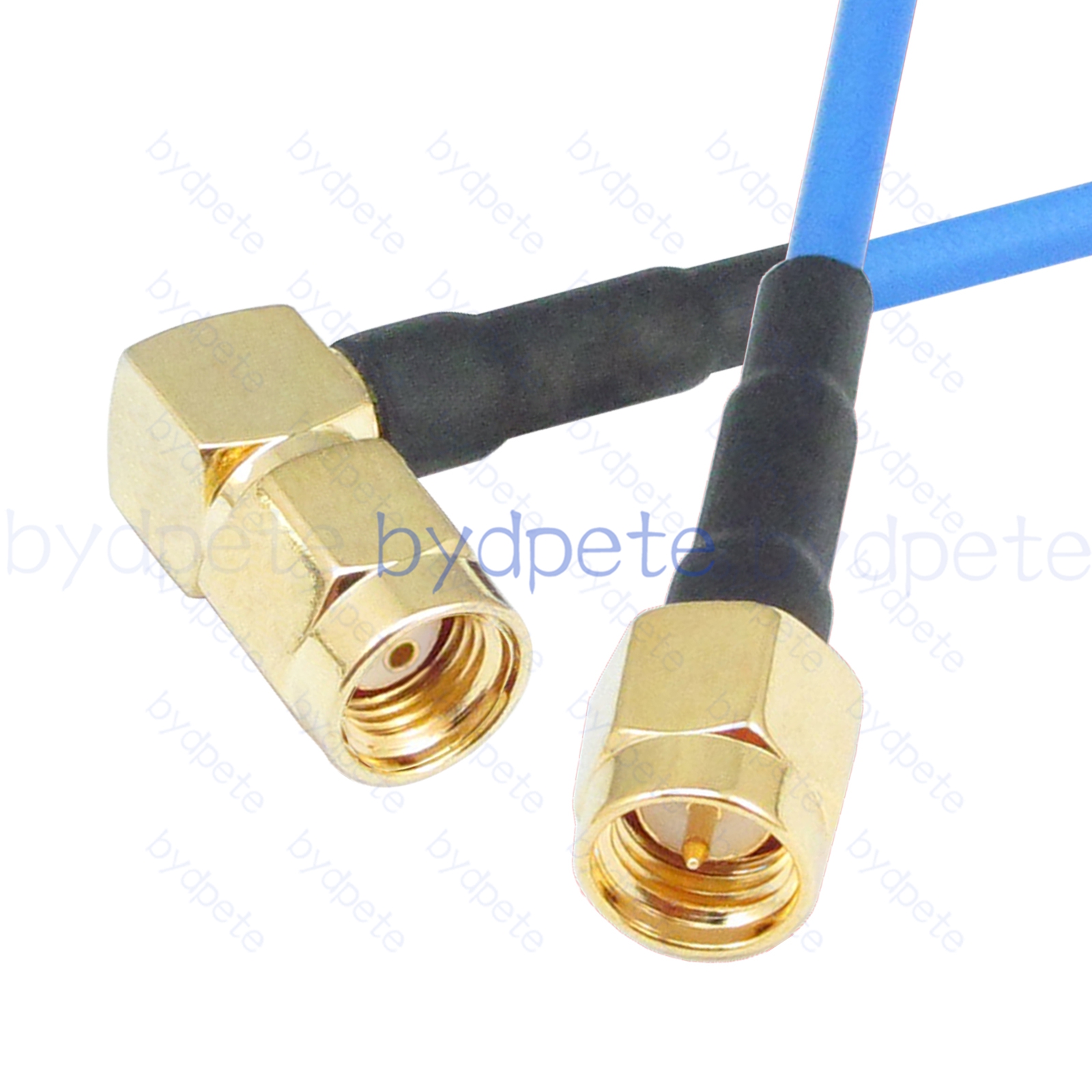 BPC016SMA405BR2 SMA Male Plug to RPSMA Male Right Angle 90Degree Reverse Polarity RG-405 Coaxial Cable SMA Cable RG405B Assembly Coax Semi Rigid Flexible Low Loss Cable