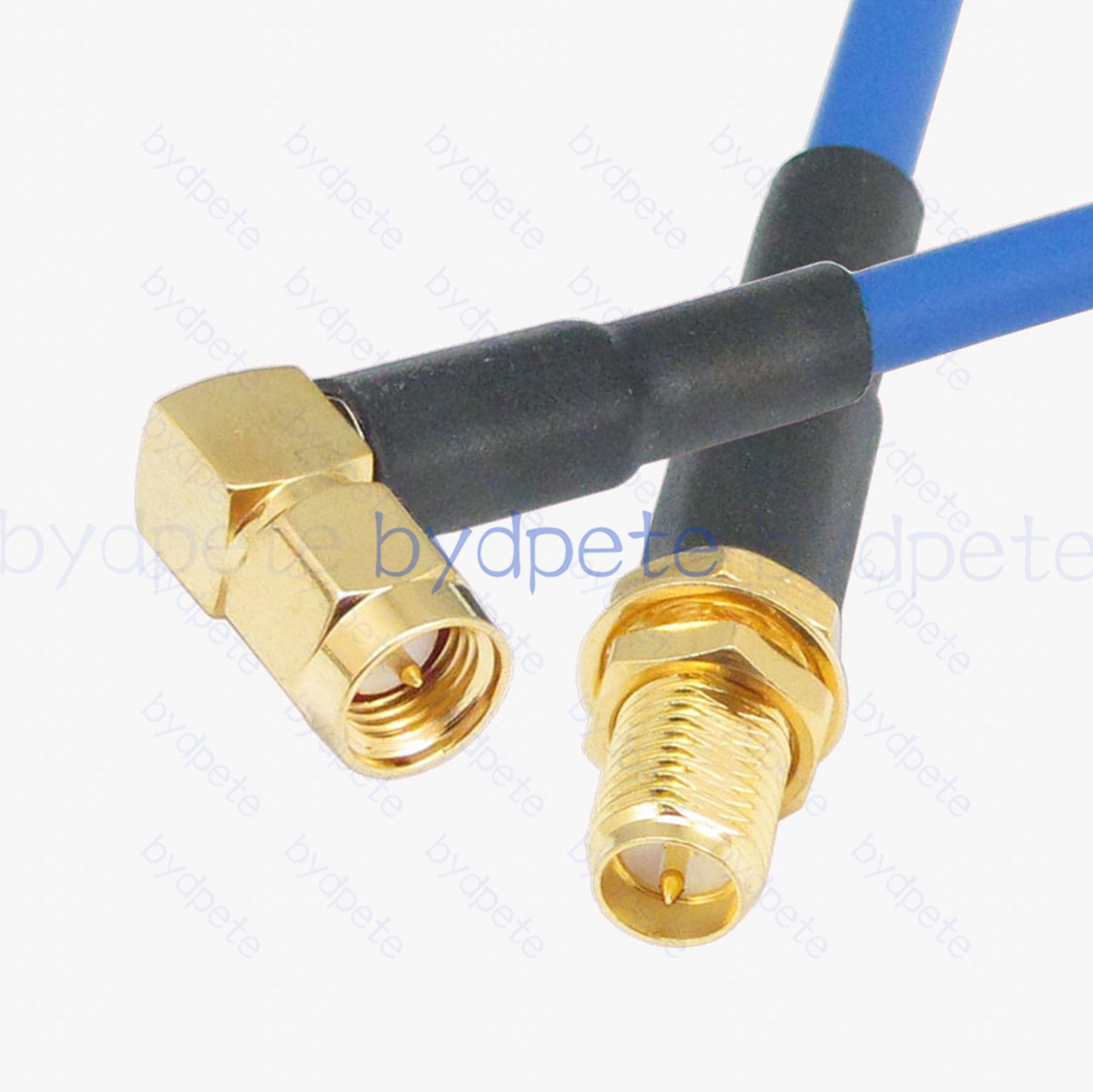 BPC017SMA402BR1 SMA Male Right Angle 90Degree Plug to RPSMA Female Reverse Polarity RG-402 Coaxial Cable SMA Cable RG402B Assembly Coax Semi Rigid Flexible Low Loss Cable