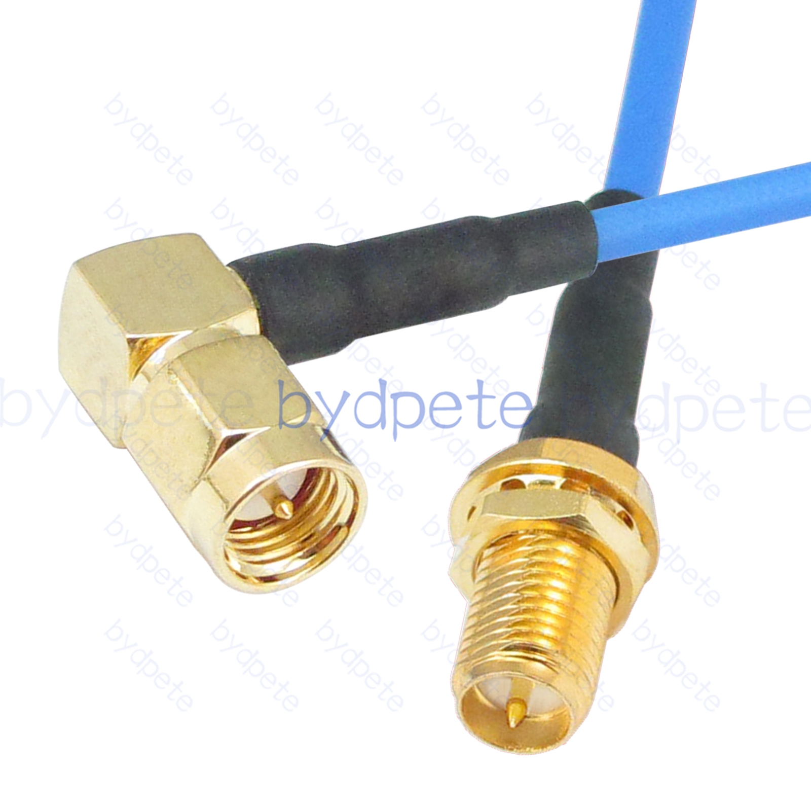 BPC017SMA405BR1 SMA Male Right Angle 90Degree Plug to RPSMA Female Reverse Polarity RG-405 Coaxial Cable SMA Cable RG405B Assembly Coax Semi Rigid Flexible Low Loss Cable