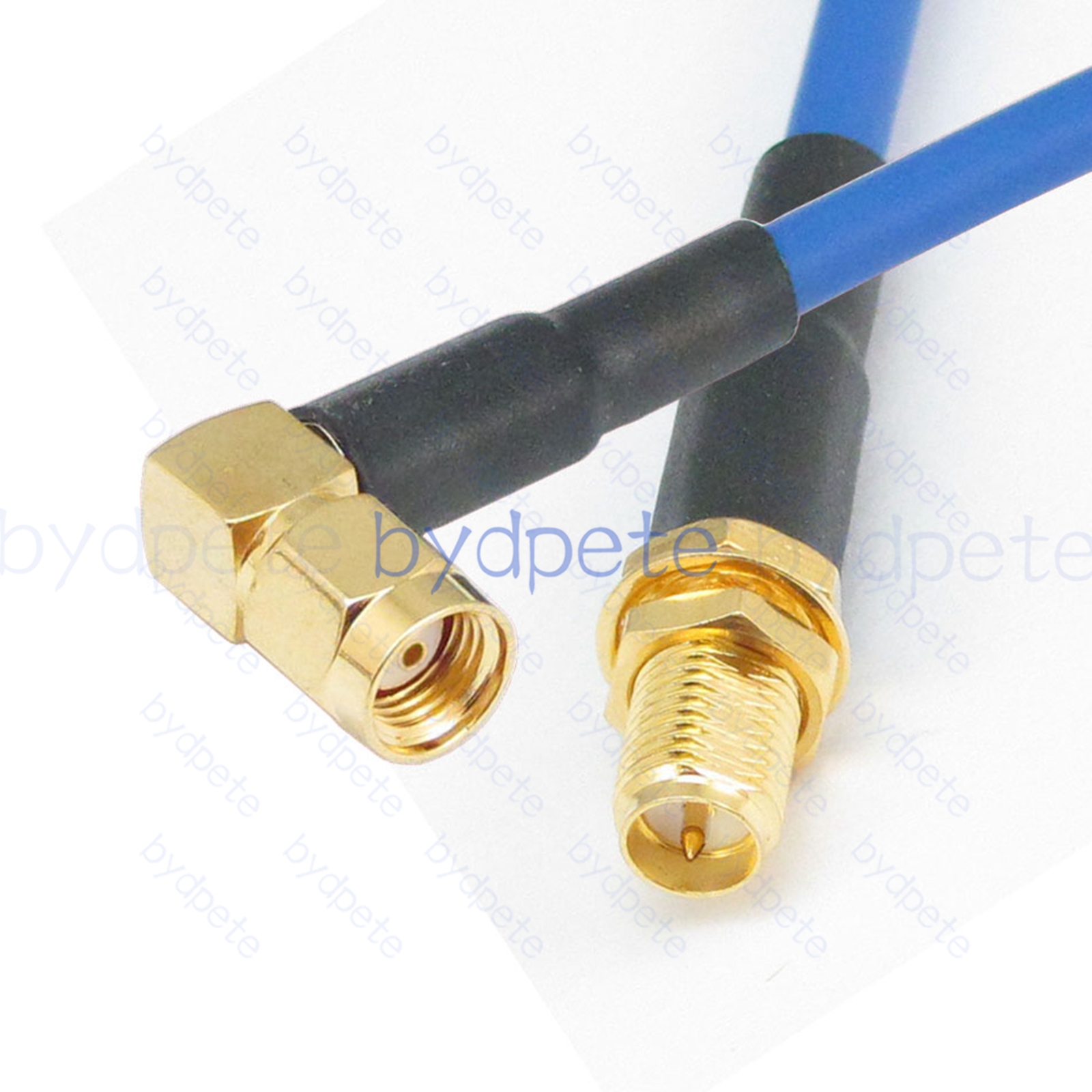 BPC020SMA402BR1 RPSMA Male Right Angle 90Degree Plug to RPSMA Female Reverse Polarity RG-402 Coaxial Cable SMA Cable RG402B Assembly Coax Semi Rigid Flexible Low Loss Cable