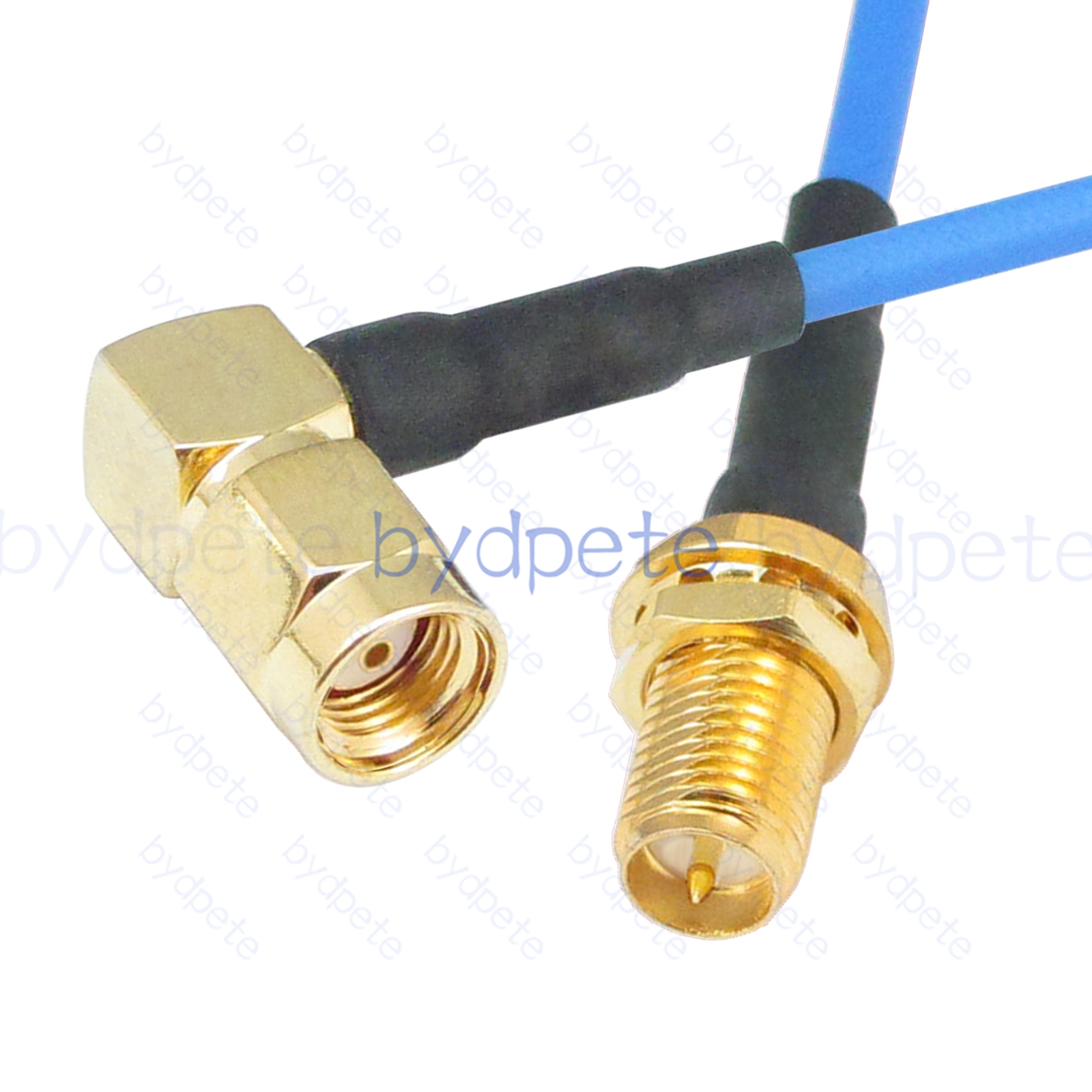 BPC020SMA405BR1 RPSMA Male Right Angle 90Degree Plug to RPSMA Female Reverse Polarity RG-405 Coaxial Cable SMA Cable RG405B Assembly Coax Semi Rigid Flexible Low Loss Cable