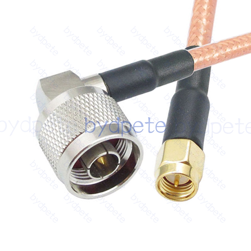 BPC021N142R1 N-Type Male Right Angle 90Degree Plug to SMA Male RG-142 Coaxial Cable N Cable RG142 Assembly Coax Pigtial Jumper