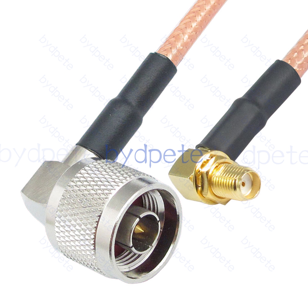 BPC022N142RR N-Type Male Right Angle 90Degree Plug to SMA Female Right Angle 90Degree Jack RG-142 Coaxial Cable N Cable RG142 Assembly Coax Pigtial Jumper