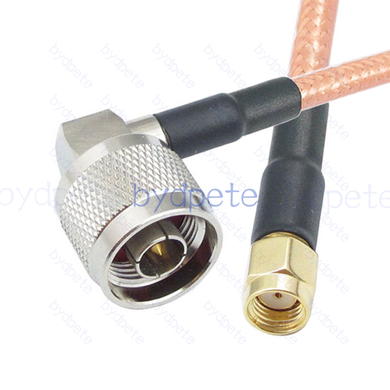 BPC023N142R1 N-Type Male Right Angle 90Degree Plug to RPSMA Male Reverse Polarity RG-142 Coaxial Cable N Cable RG142 Assembly Coax Pigtial Jumper