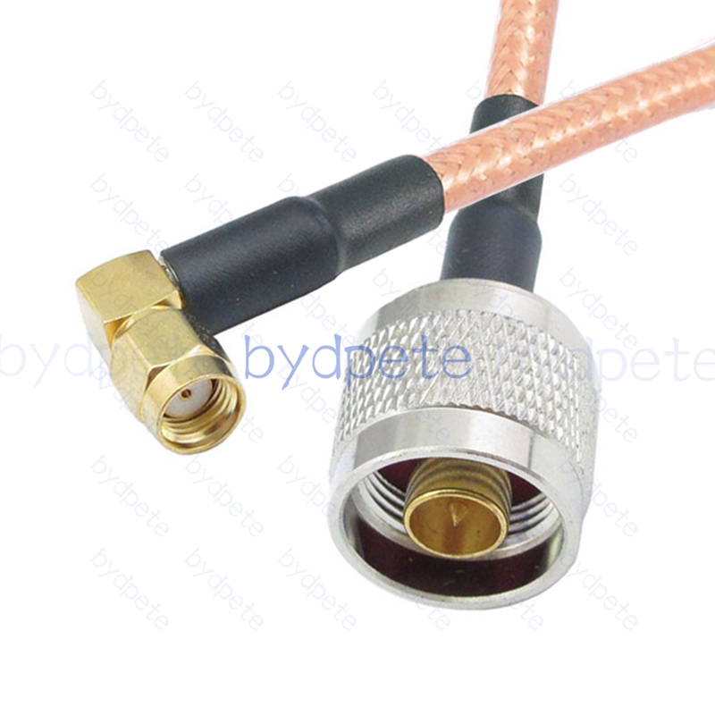 BPC023N142R2 N-Type Male Plug to RPSMA Male Right Angle 90Degree Reverse Polarity RG-142 Coaxial Cable N Cable RG142 Assembly Coax Pigtial Jumper