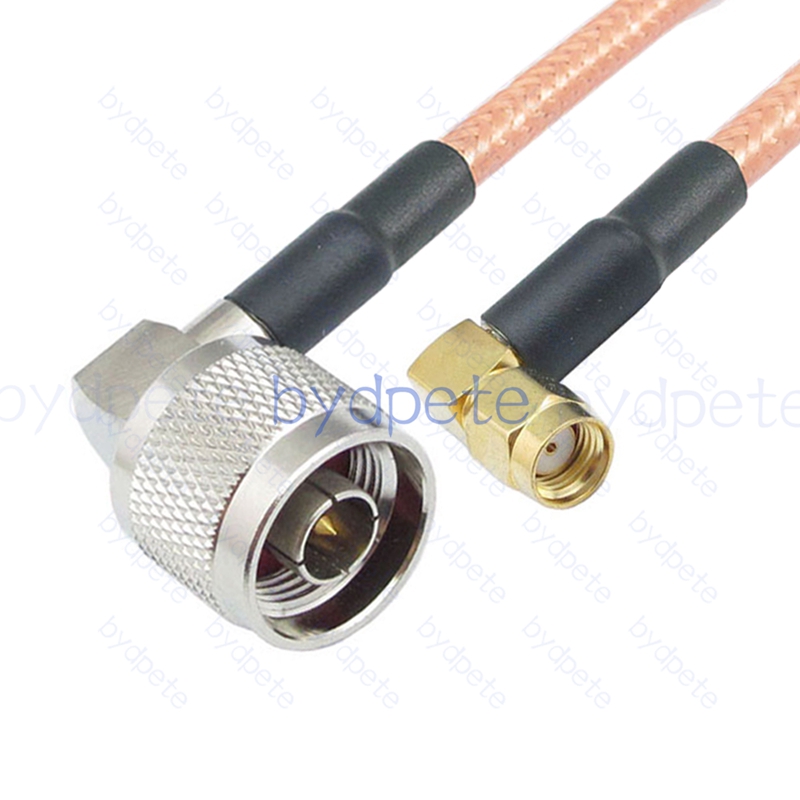 BPC023N142RR N-Type Male Right Angle 90Degree Plug to RPSMA Male Right Angle 90Degree Reverse Polarity RG-142 Coaxial Cable N Cable RG142 Assembly Coax Pigtial Jumper