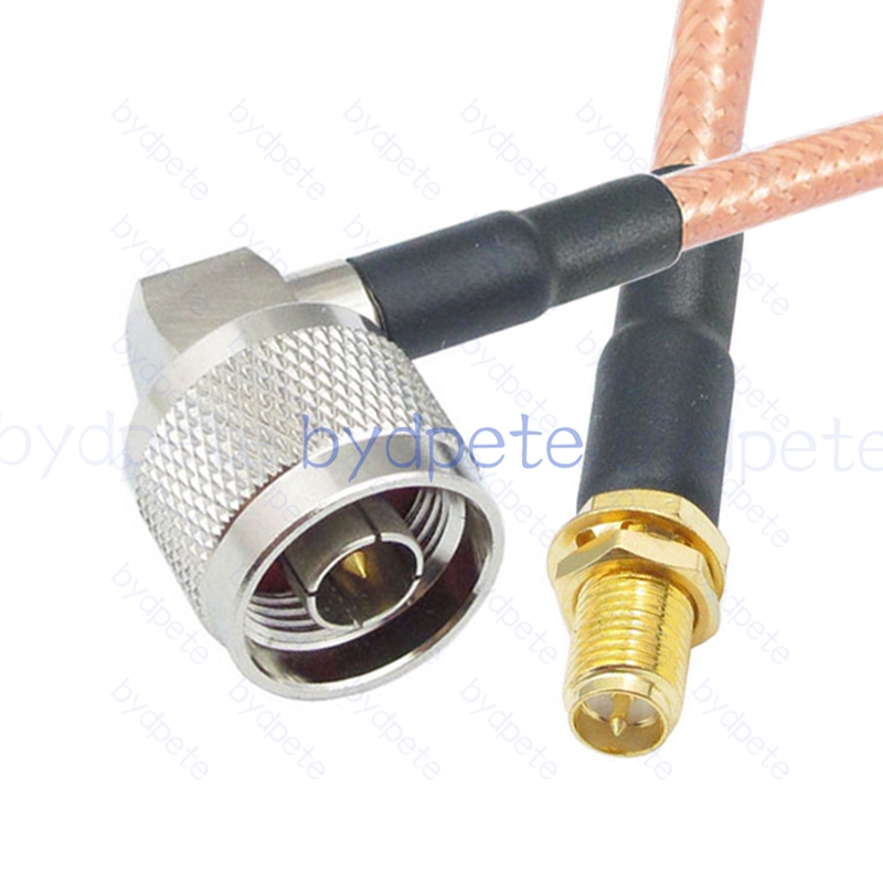 BPC024N142R1 N-Type Male Right Angle 90Degree Plug to RPSMA Female Reverse Polarity Jack RG-142 Coaxial Cable N Cable RG142 Assembly Coax Pigtial Jumper